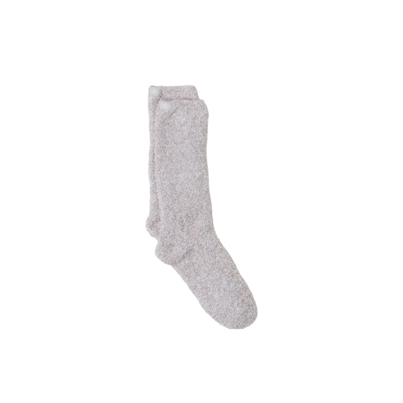 Barefoot Dreams Cozychic Women's Socks, White and Heathered Stone