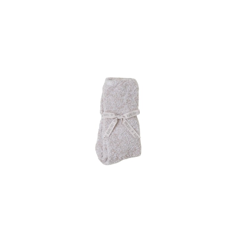 Barefoot Dreams Cozychic Women's Socks, White and Heathered Stone