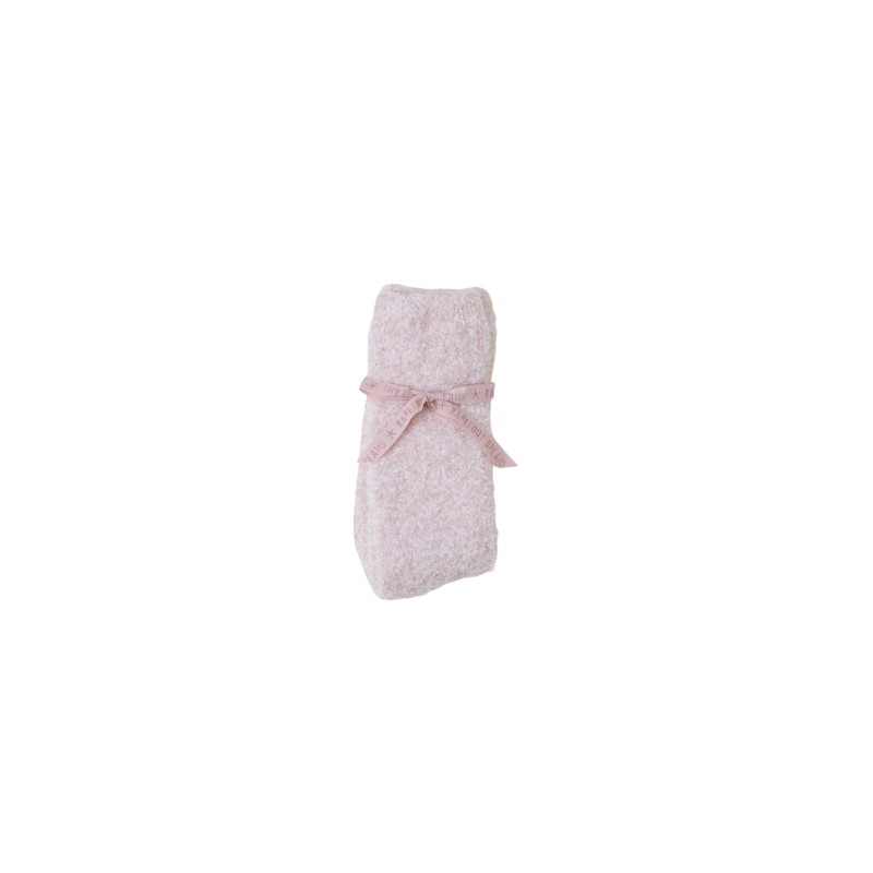 Barefoot Dreams Cozychic Women's Socks, White and Heathered Dusty Rose