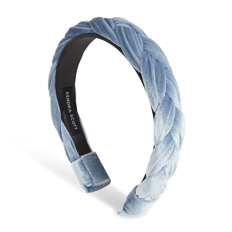 Kendra Scott Velvet Braided Headband in Blue Ombre