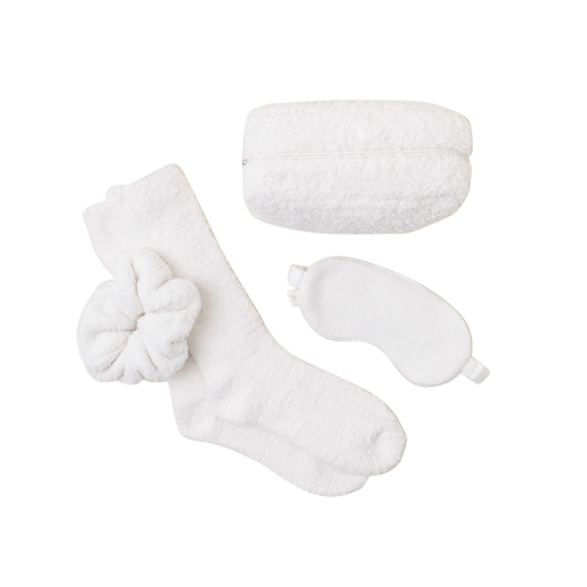 Barefoot Dreams CozyChic Eye Mask, Scrunchie and Sock Set, Cream