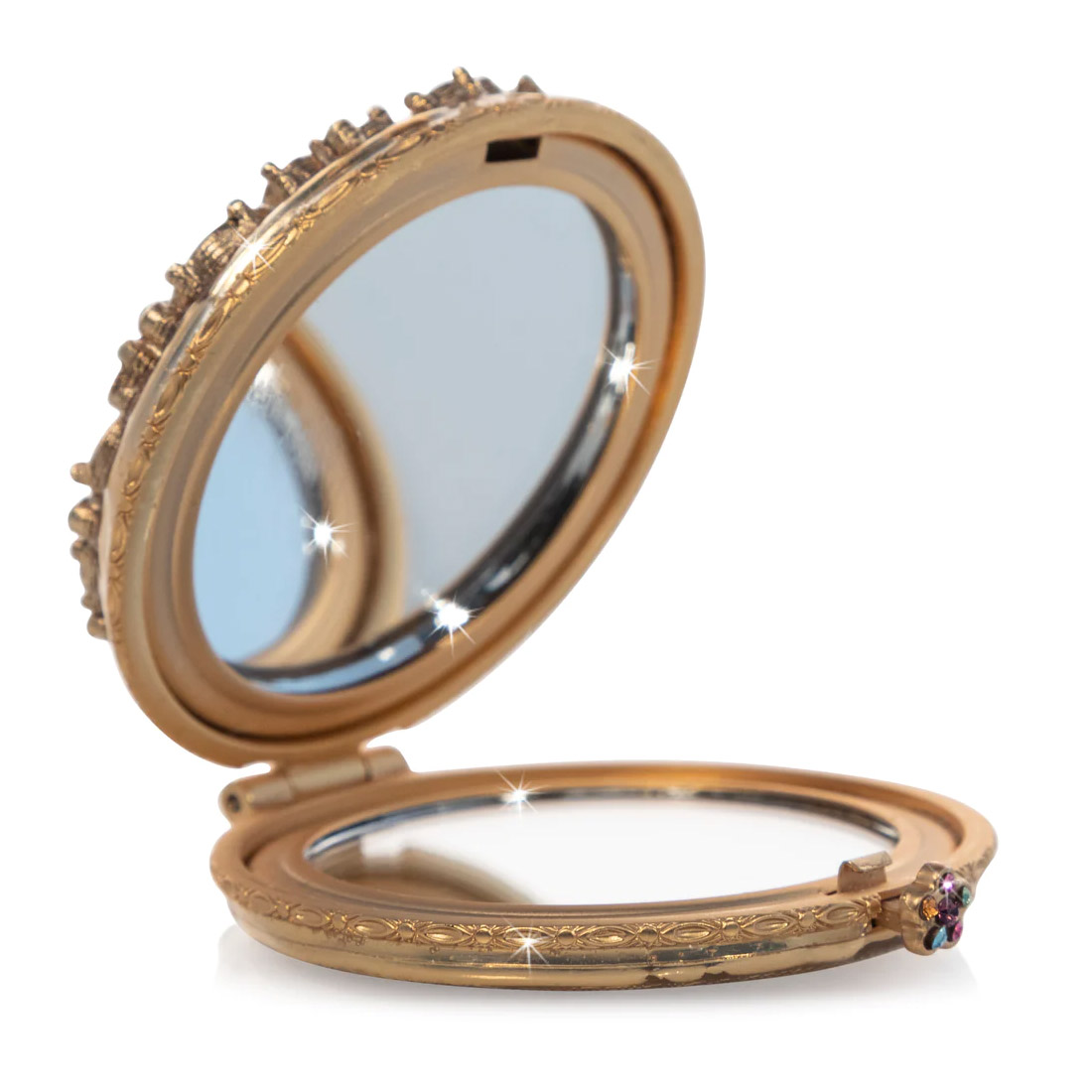 Jay Strongwater Helena Round Jeweled Compact