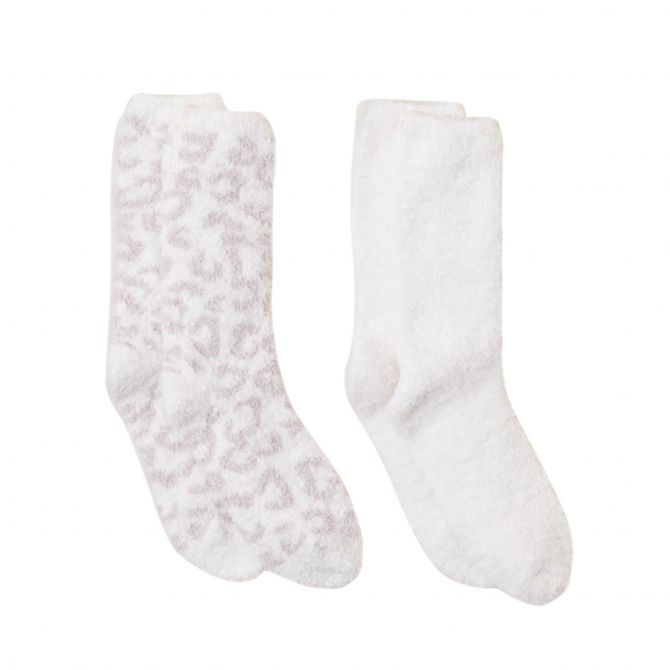 Barefoot Dreams CozyChic Barefoot in the Wild Set, Wild Cream/ Stone