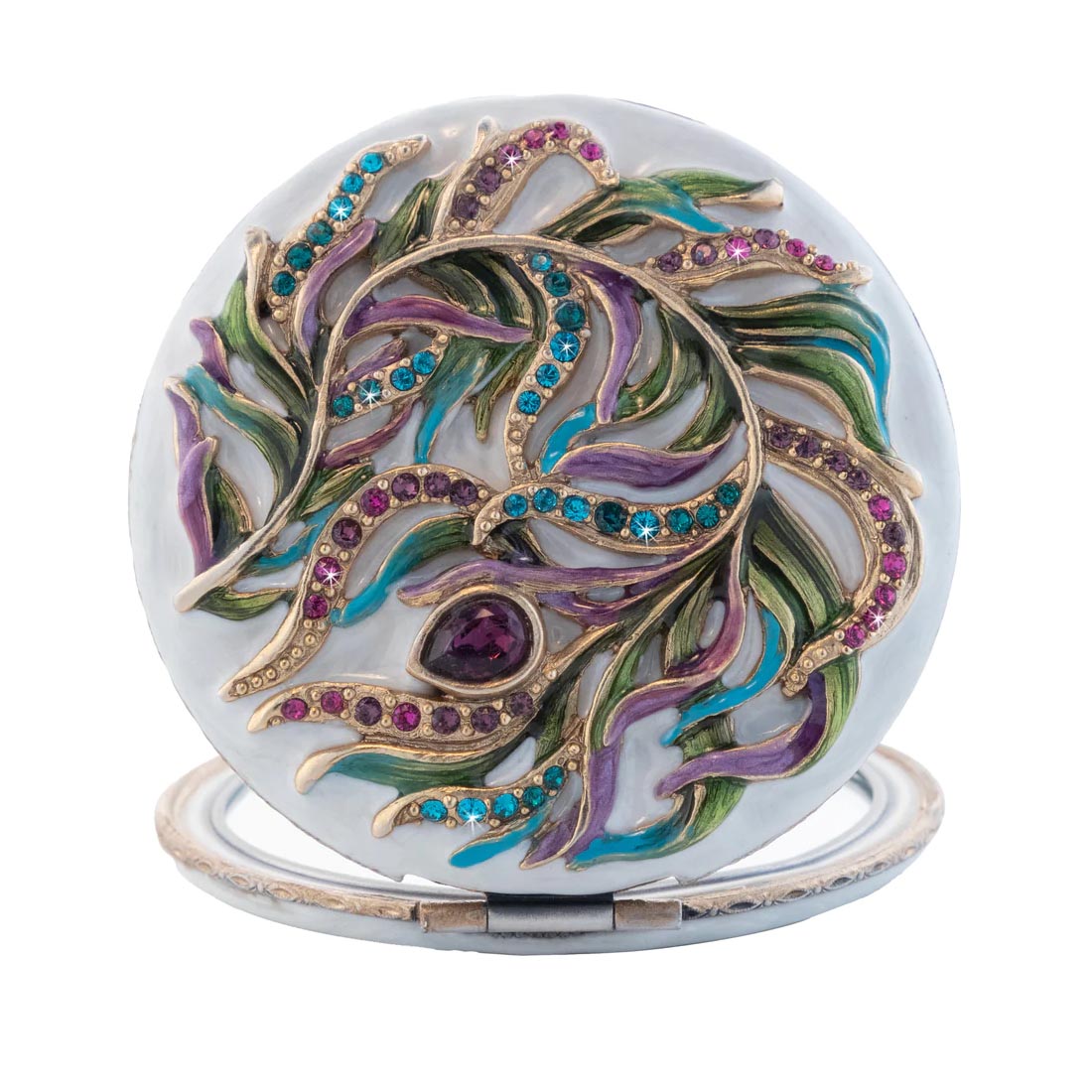 Jay Strongwater Rowan Classic Peacock Compact