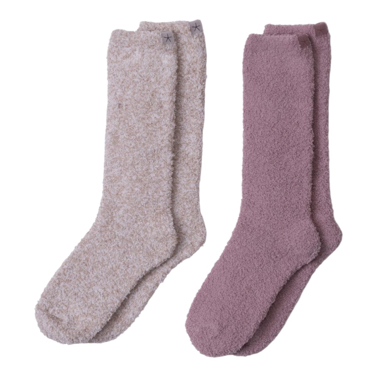 Barefoot Dreams CozyChic 2 Pair Sock Set, Teaberry and Heathered Stone