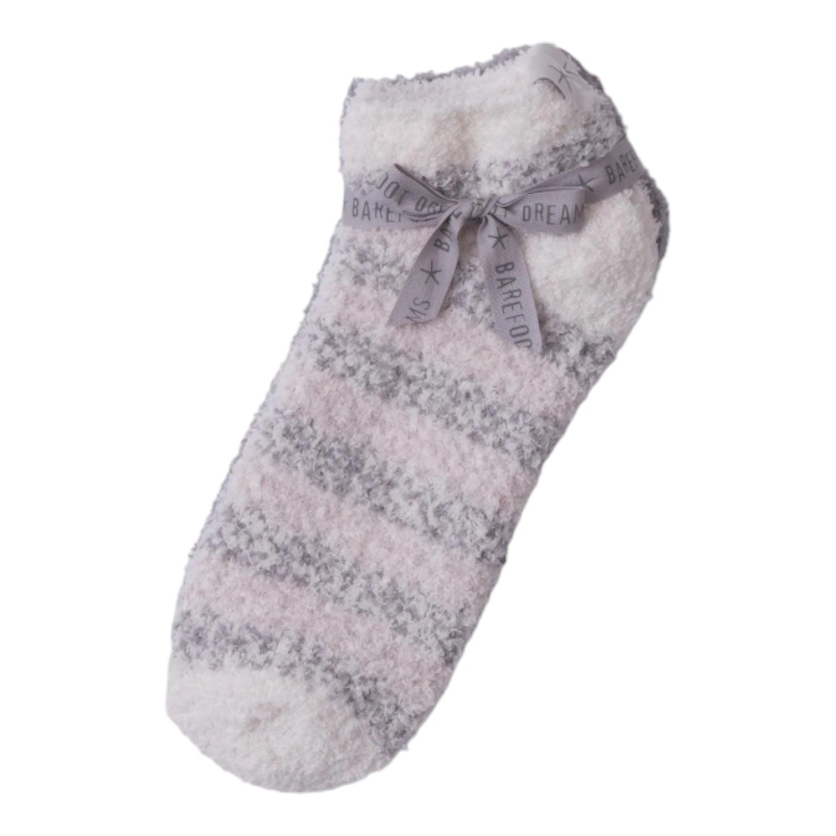 Barefoot Dreams CozyChic Heathered Stripe Ankle Sock Set, Dove Grey Multicolored