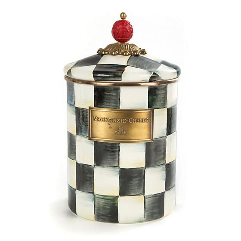 MacKenzie-Childs Courtly Check Enamel Medium Canister