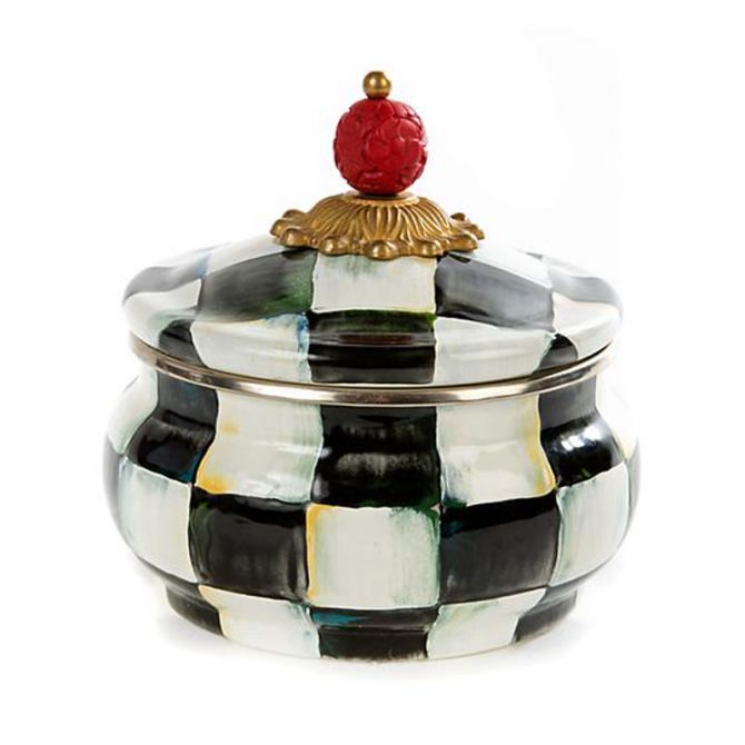 MacKenzie-Childs Courtly Check Squashed Pot Canister