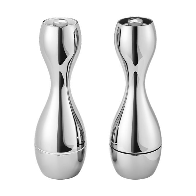 Set of Two Stainless Steel Salt and Pepper Grinders