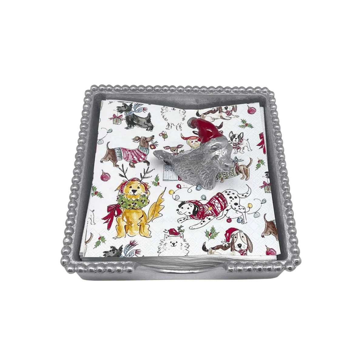 Mariposa Siting Lab With Red Hate Beaded Napkin Box