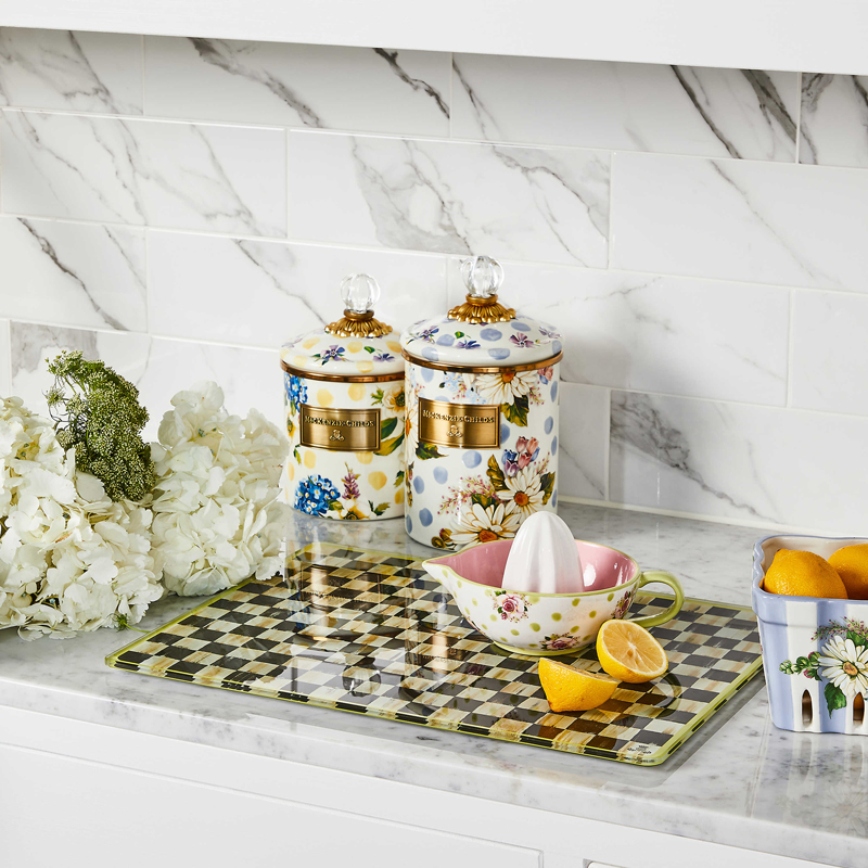 MacKenzie-Childs Wildflowers Enamel Yellow Canister, Small