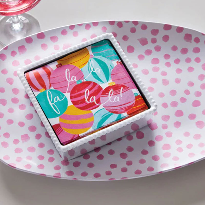 Mariposa Falala White Beaded Napkin Box