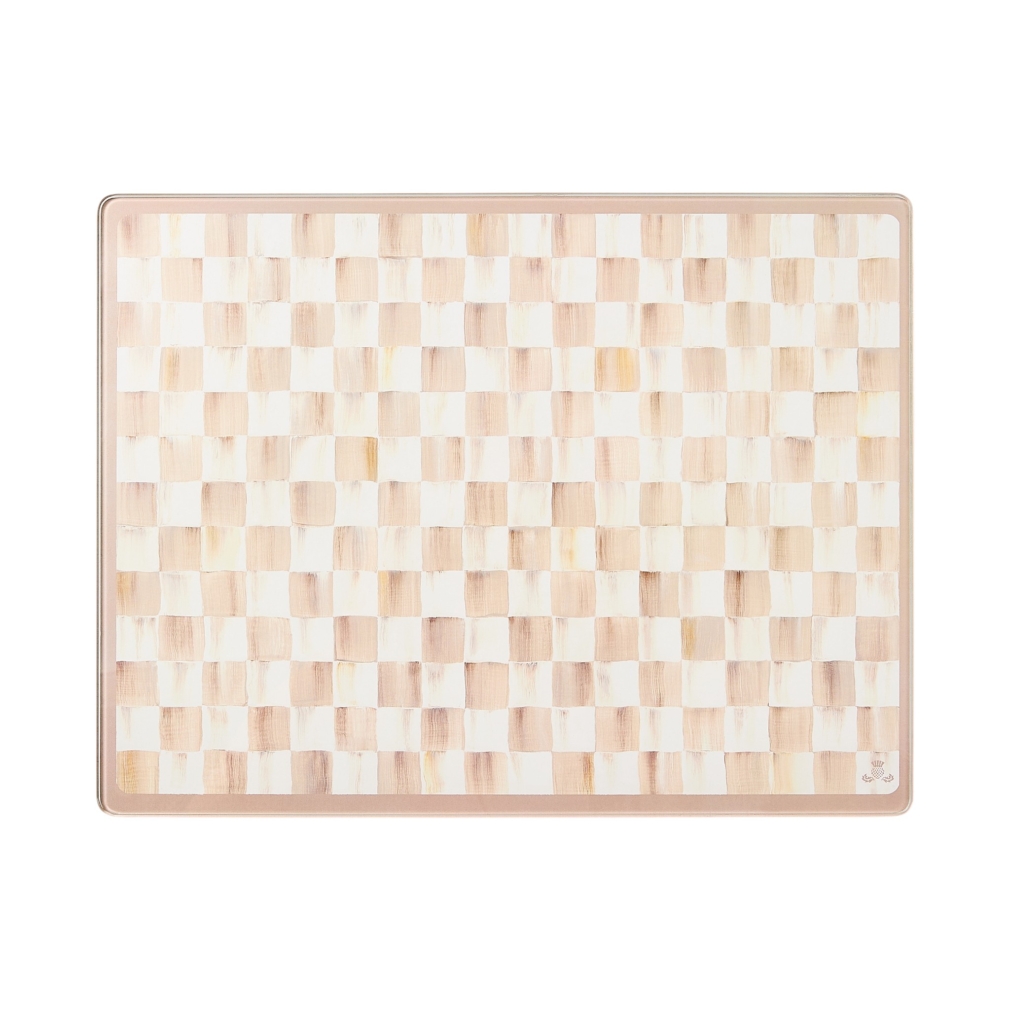 MacKenzie-Childs Mocha Check Glass Cutting Boards, Set of 2