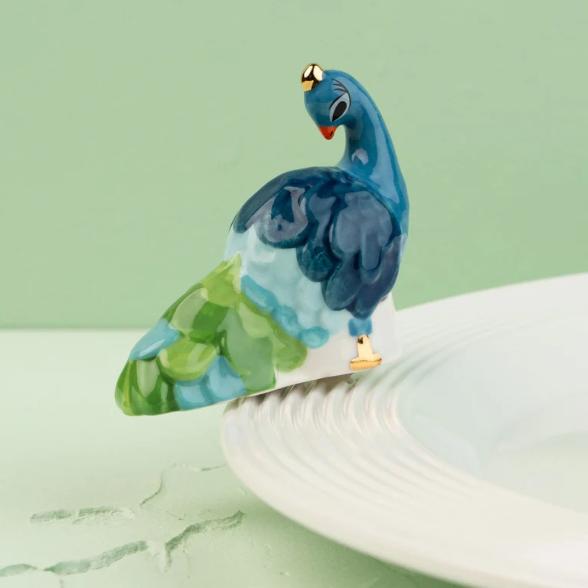 Nora Fleming Fancy Feathers Peacock Mini