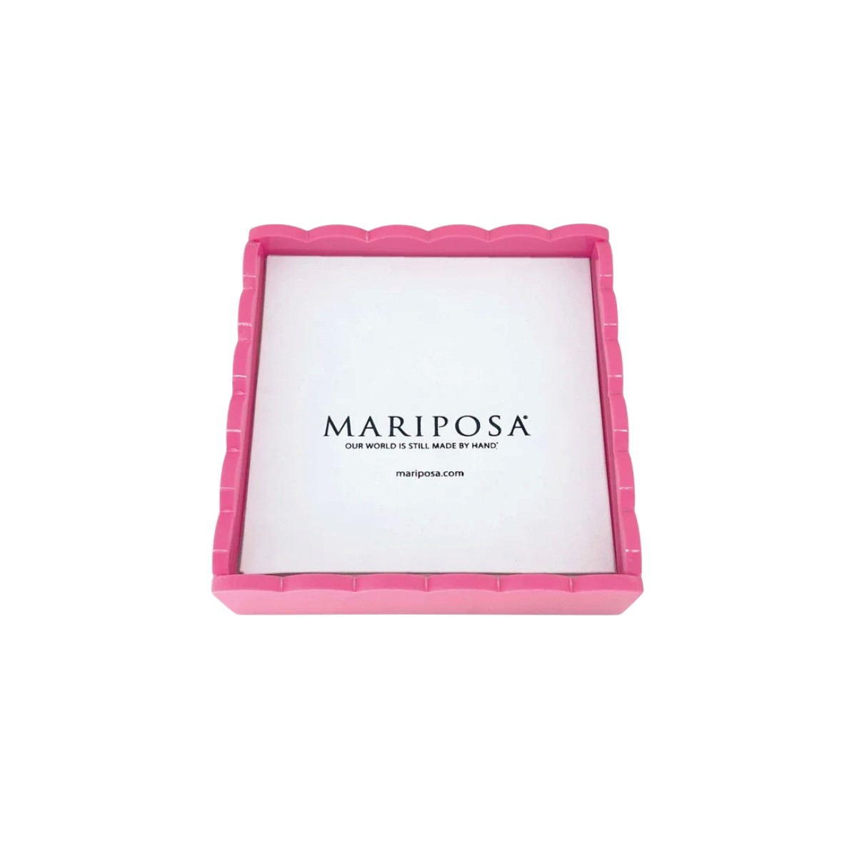 Mariposa Pink Scallop Napkin Box with Insert