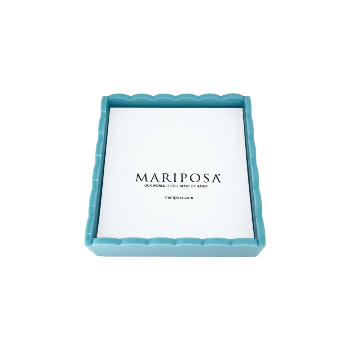 Mariposa Scallop Napkin Box with Insert, Teal