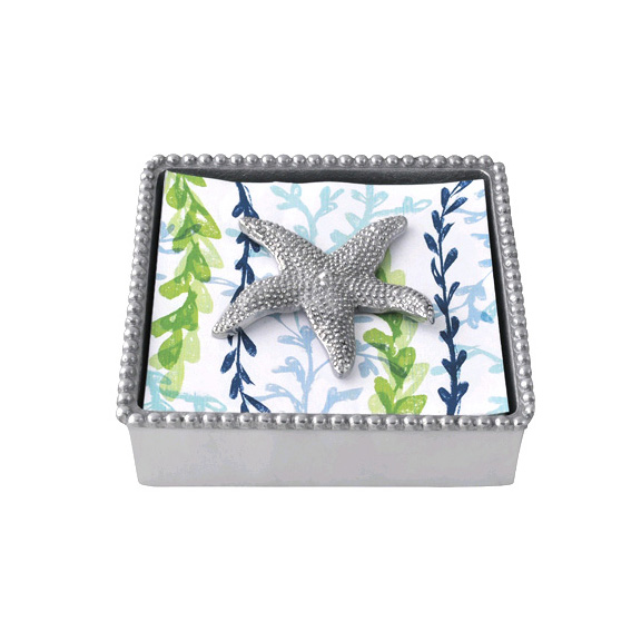 Mariposa Beaded Napkin Box with Starfish Weight & Napkins 2785C
