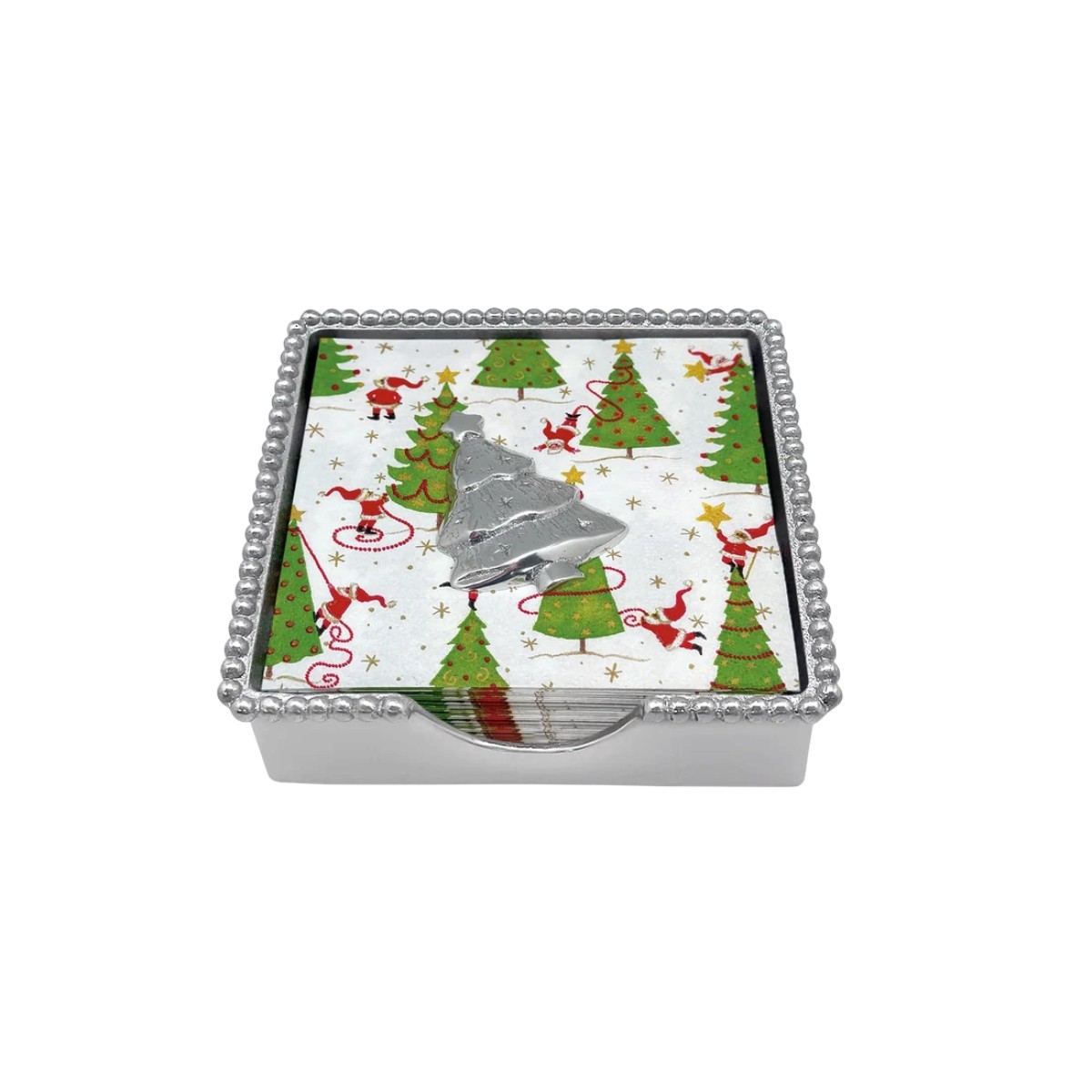 Mariposa Holiday Tree Beaded Napkin Box Set