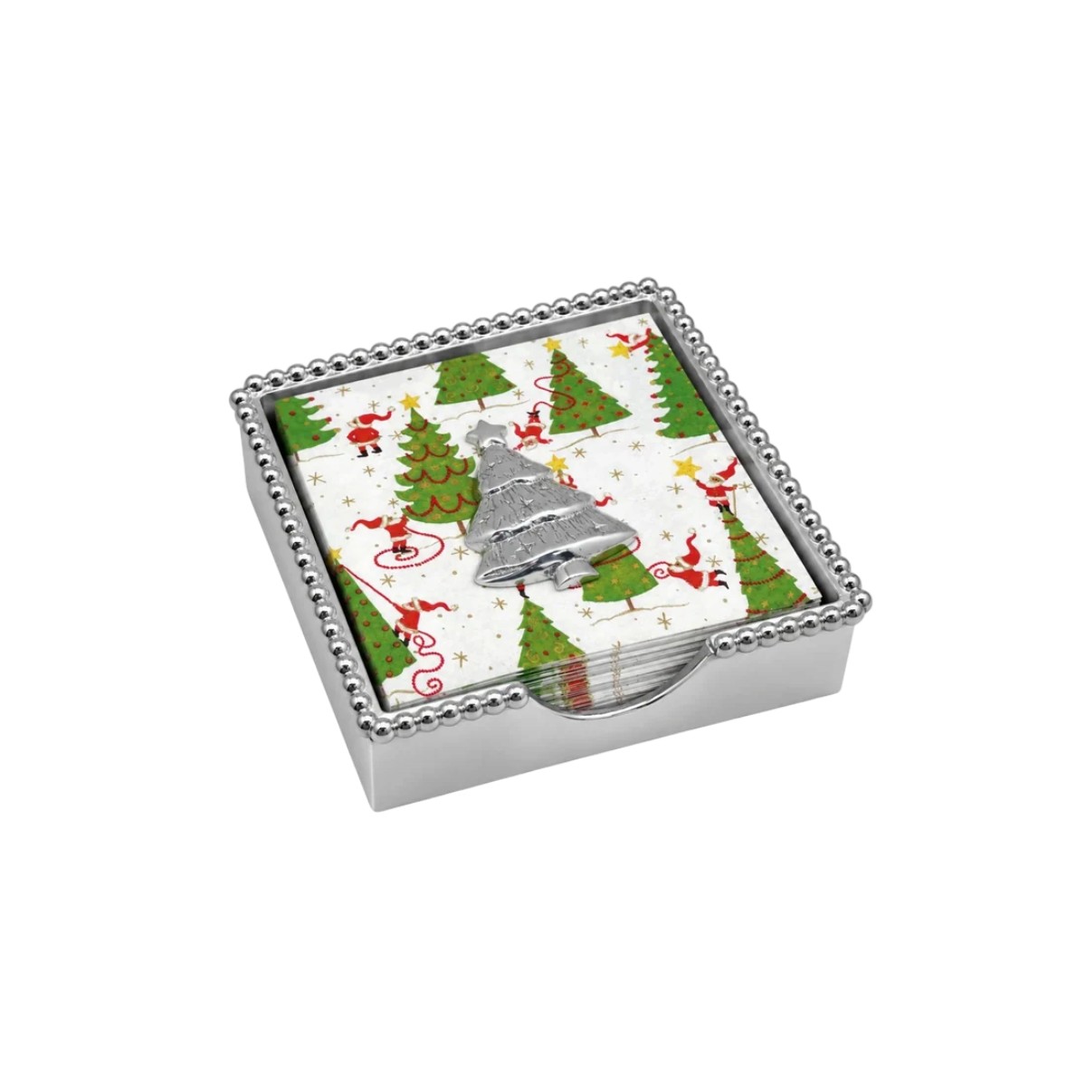Mariposa Holiday Tree Beaded Napkin Box Set