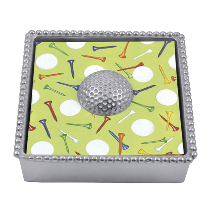 Mariposa Beaded Napkin Box with Golf Ball Weight & Napkins