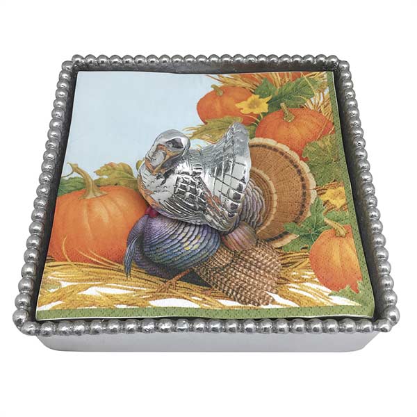 Mariposa Turkey Beaded Napkin Box