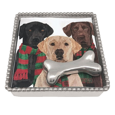 Mariposa Dog Bone Labs Beaded Napkin Box