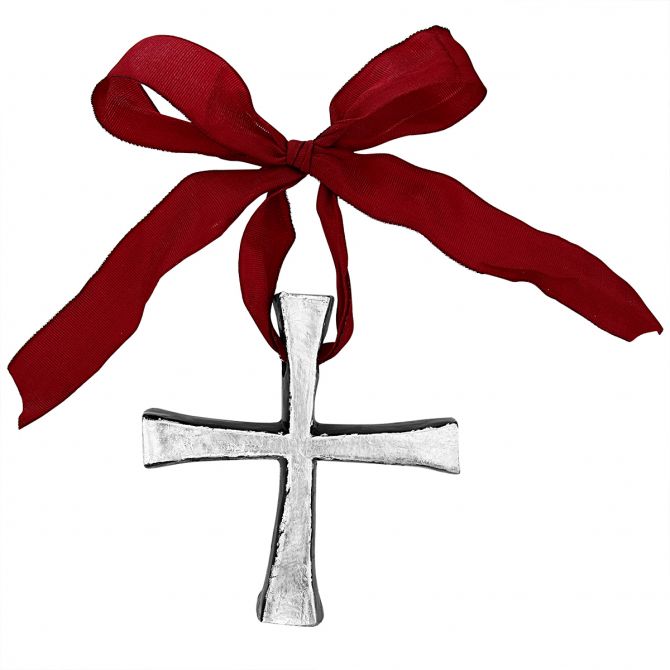 Barbara Biel Cross Ornament, Silver