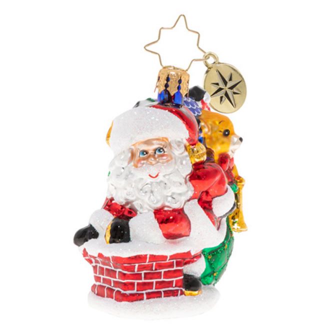 Christopher Radko Sneaking Down The Chimney Gem