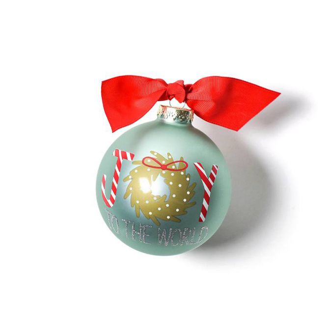Coton Colors Joy To The World Wreath Glass Ornament