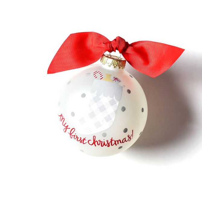 Coton Colors My First Christmas Buffalo Stocking Glass Ornament