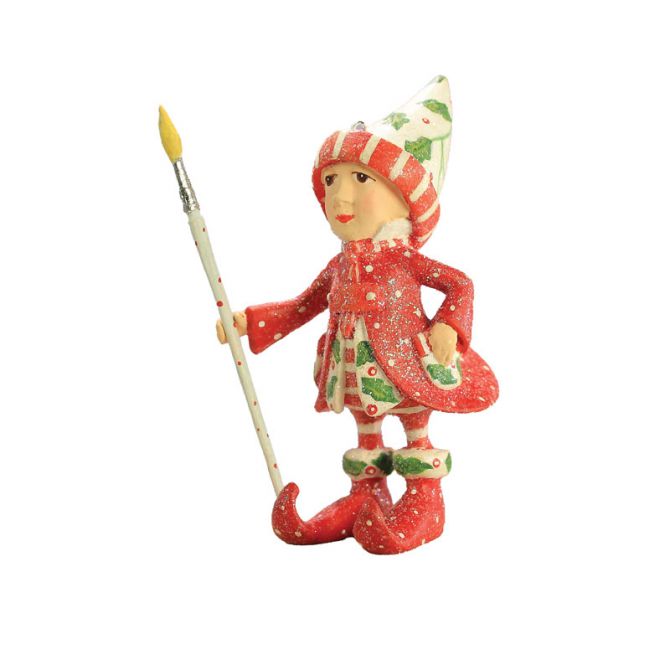 MacKenzie-Childs  Patience Brewster Dash Away Vixen's Elf Mini Ornament