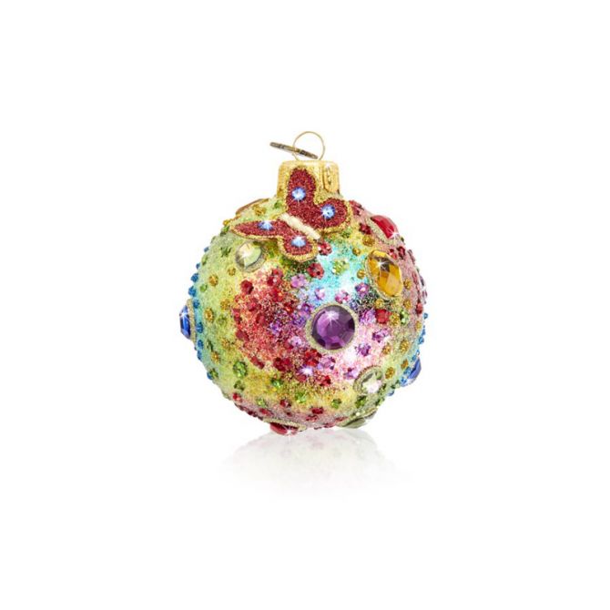 Jay Strongwater Jeweled Glass Ornament, 3"