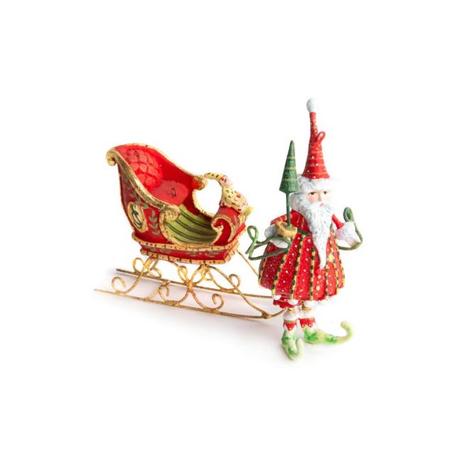 MacKenzie-Childs Patience Brewster Dash Away Santa Mini Ornaments Set