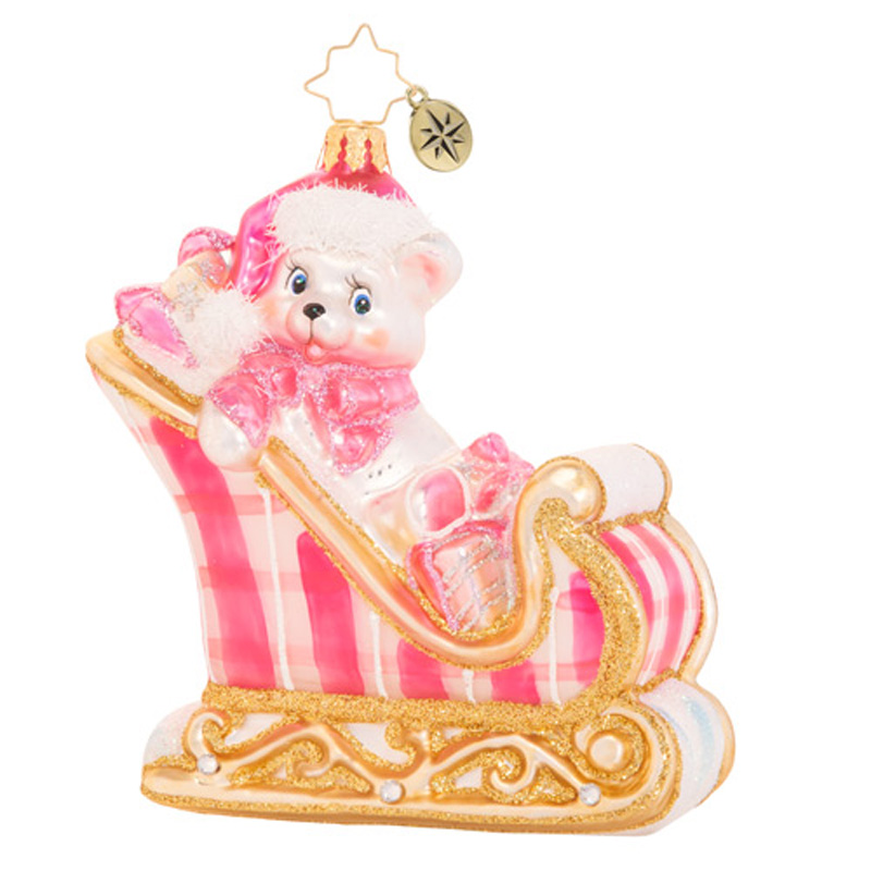 Christopher Radko A Beary Good Girl Sleigh Ornament