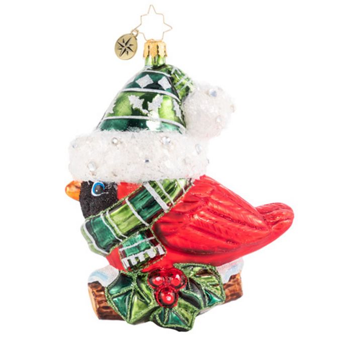 Christopher Radko Bundled-Up Feathered Friend Ornament