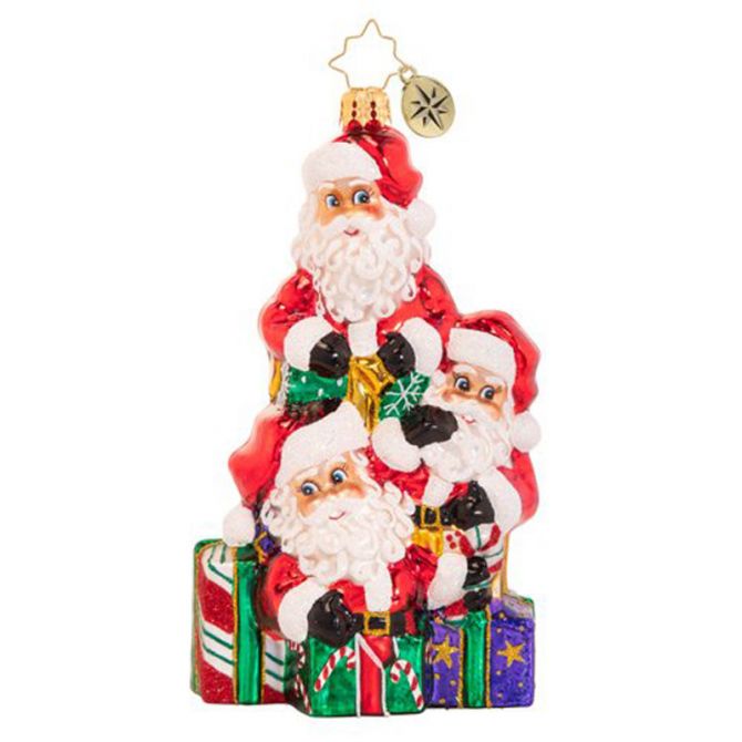 Christopher Radko A Tremendous Trio Of Santas Ornament
