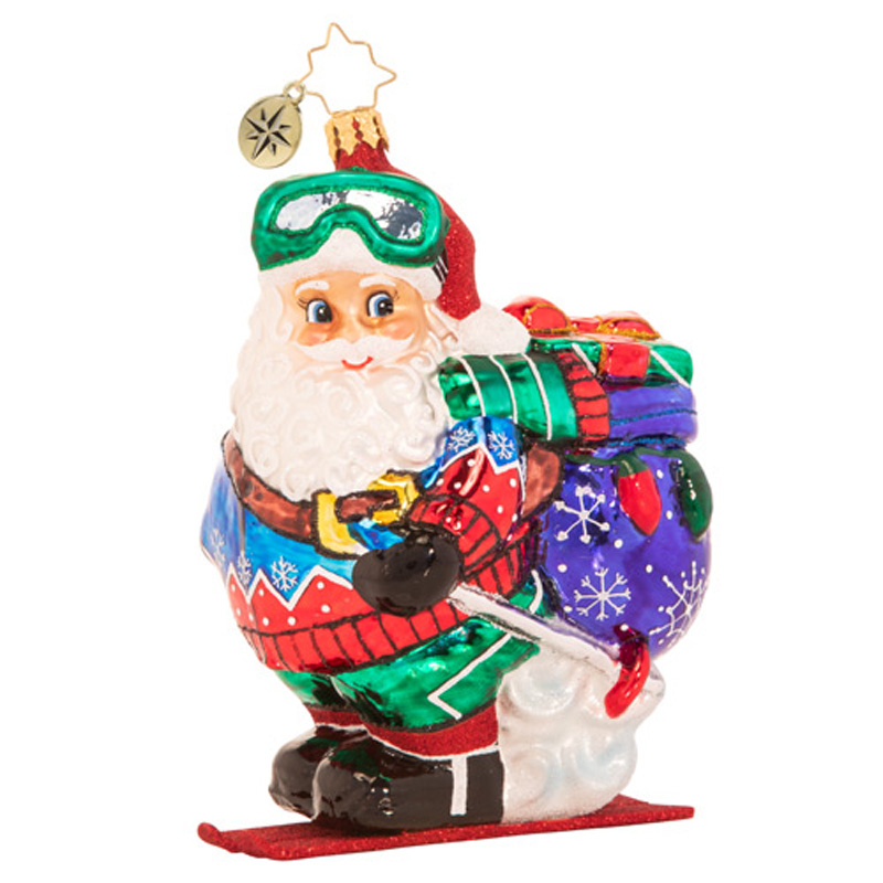 Christopher Radko Shredding The Slopes Santa Ornament