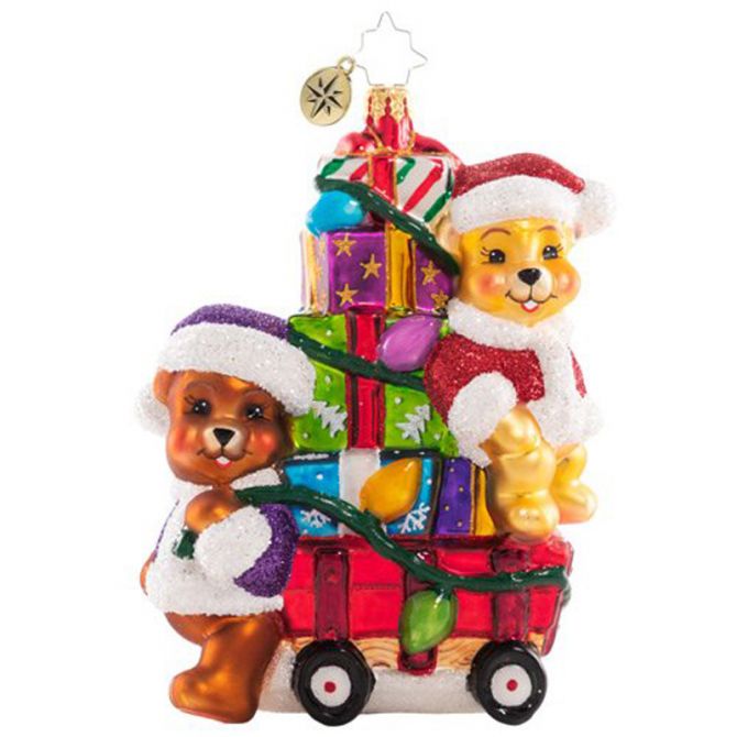 Christopher Radko Toting Treasure Teddies Ornament
