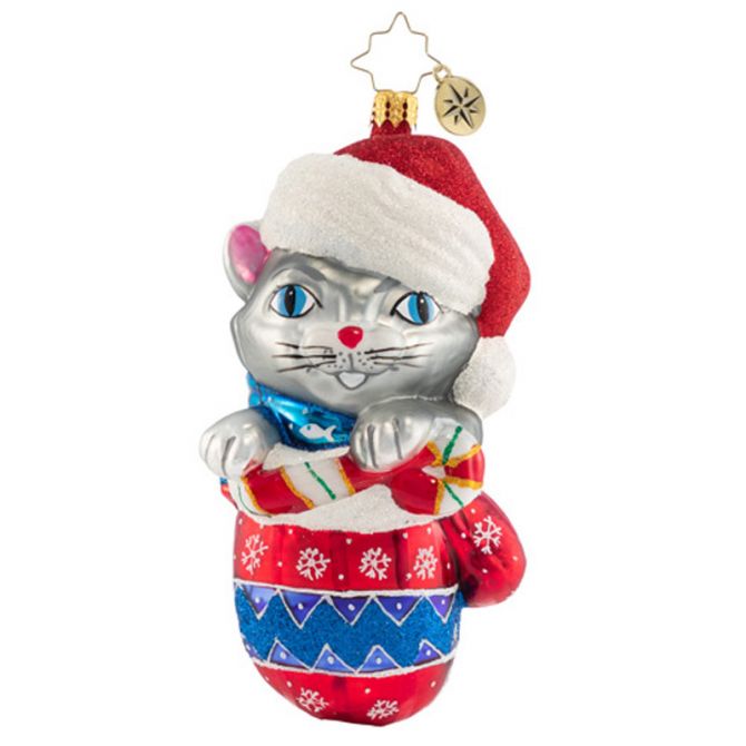 Christopher Radko Smitten In A Mitten Kitten Ornament