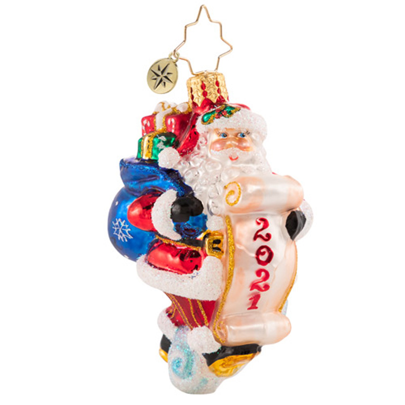 Christopher Radko Santa Saves The Date Gem Ornament