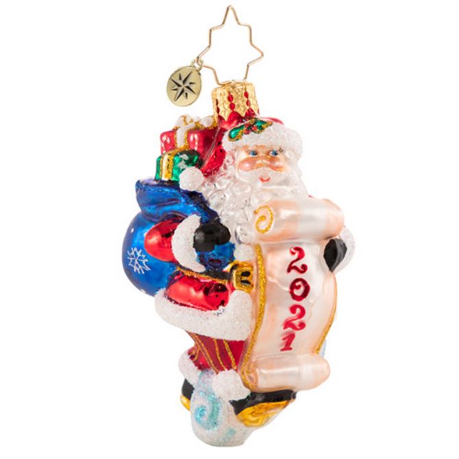Christopher Radko Santa Saves The Date Gem Ornament