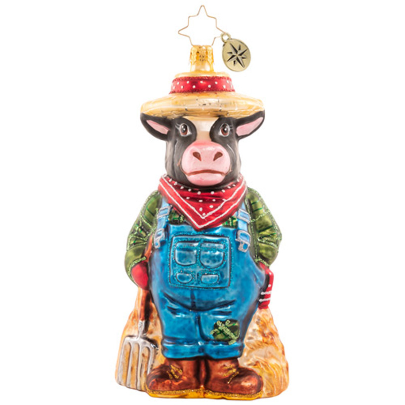 Christopher Radko Working Til The Cows Come Home Ornament
