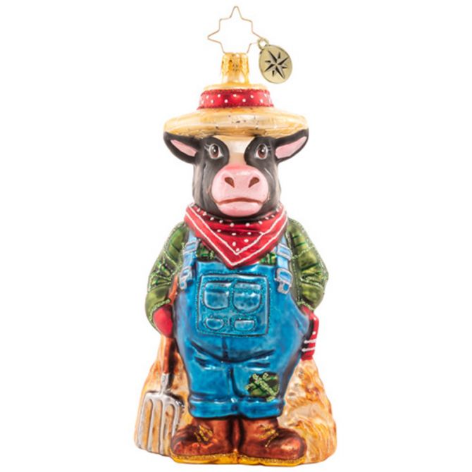 Christopher Radko Working Til The Cows Come Home Ornament
