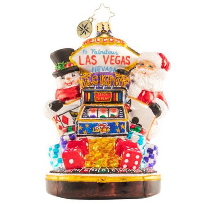 Christopher Radko Spinning and Winning in Vegas Ornament
