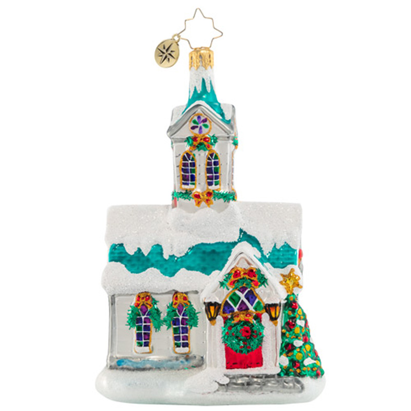 Christopher Radko Boughs Of Holly Chapel Ornament