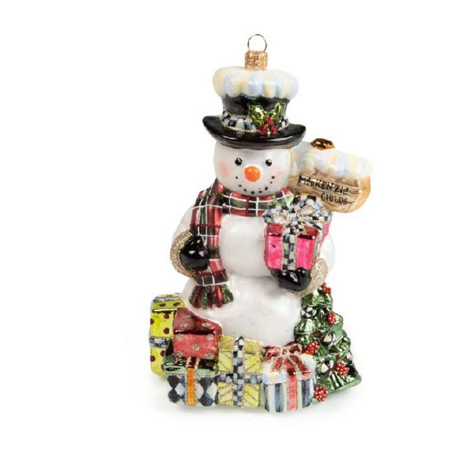 MacKenzie-Childs Glass Ornament, Greeter Snowman