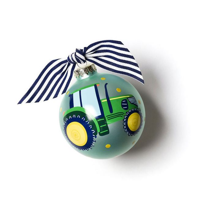 Coton Colors On The Farm Tractor Glass Ornament