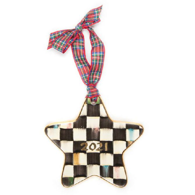 MacKenzie-Childs Courtly Check 2021 Star Ornament
