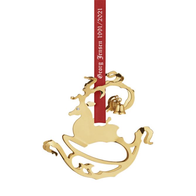 Georg Jensen 1991/2021 Christmas Gold Plated Mobile, Christmas Deer
