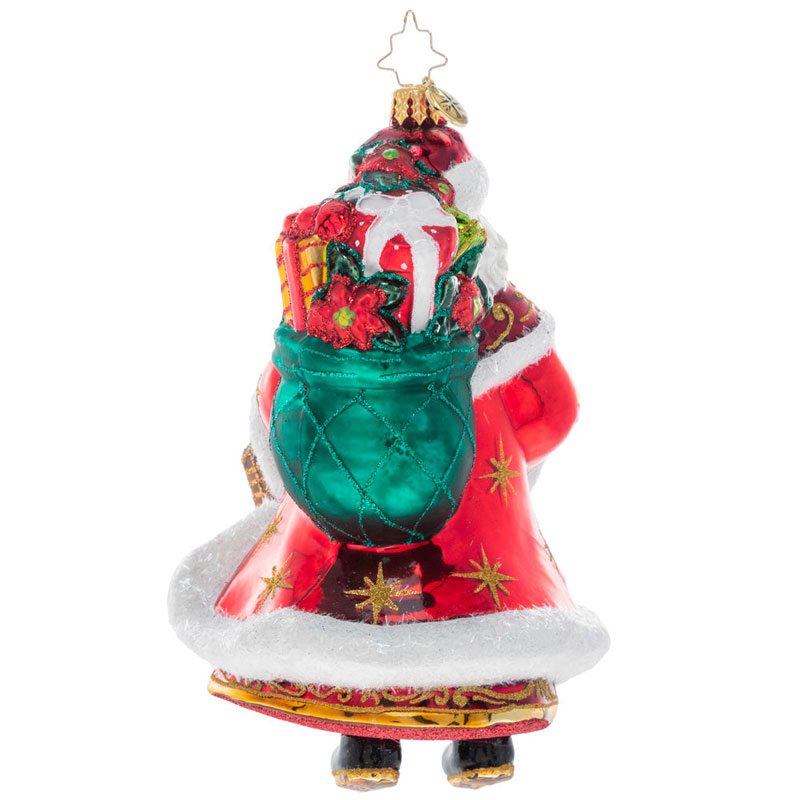 Christopher Radko Festive Florals Santa Ornament